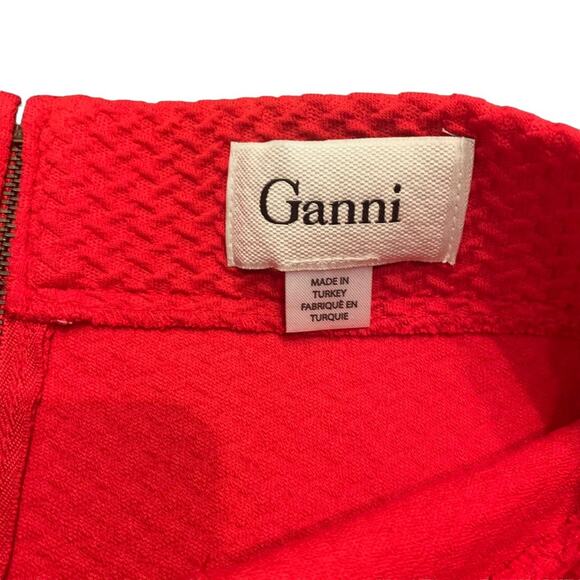 Ganni Womens red textured high waist pencil skirt, thick jersey, size small - Picture 5 of 6